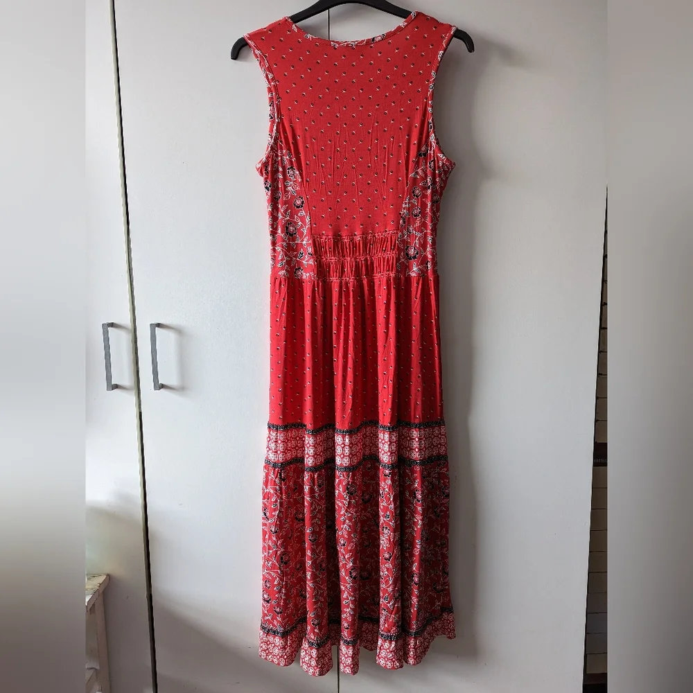 Red Cotton Traders Boho/Bohemian Dress Size 16 - Picture 6 of 15